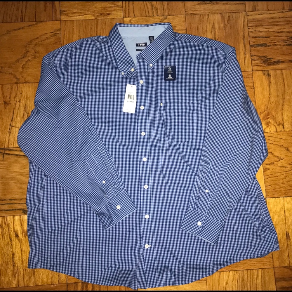Izod 4X Blue  Bottom Down Shirt